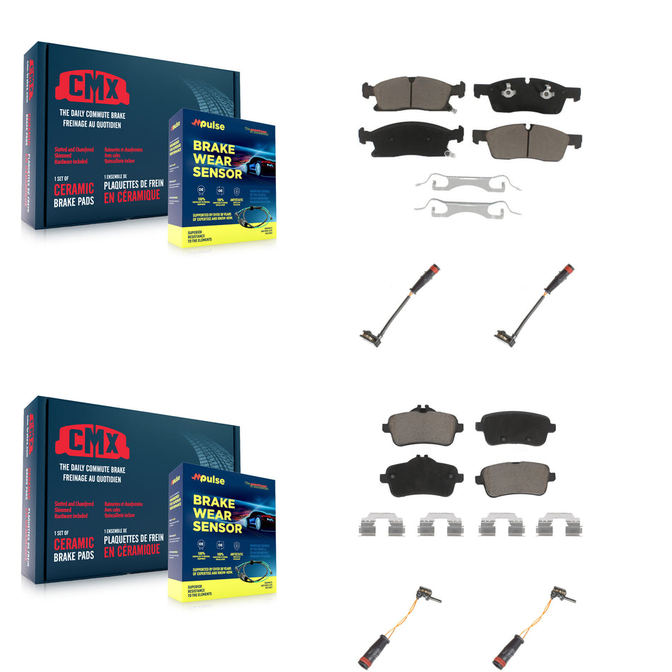 Front Rear Ceramic Disc Brake Pad & Wear Sensor Kit For Mercedes-Benz ML350 GLE350 GLE400 KCW-100232