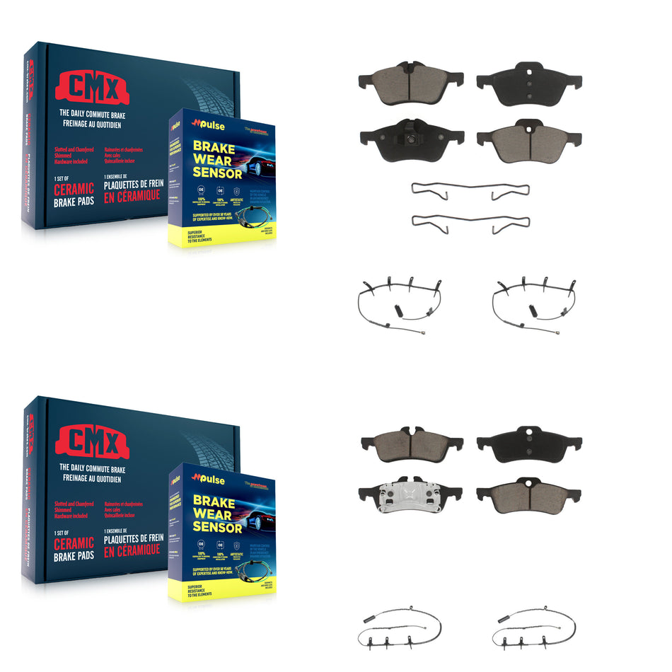 Front Rear Ceramic Disc Brake Pads And Wear Sensors Kit For Mini Cooper KCW-100242