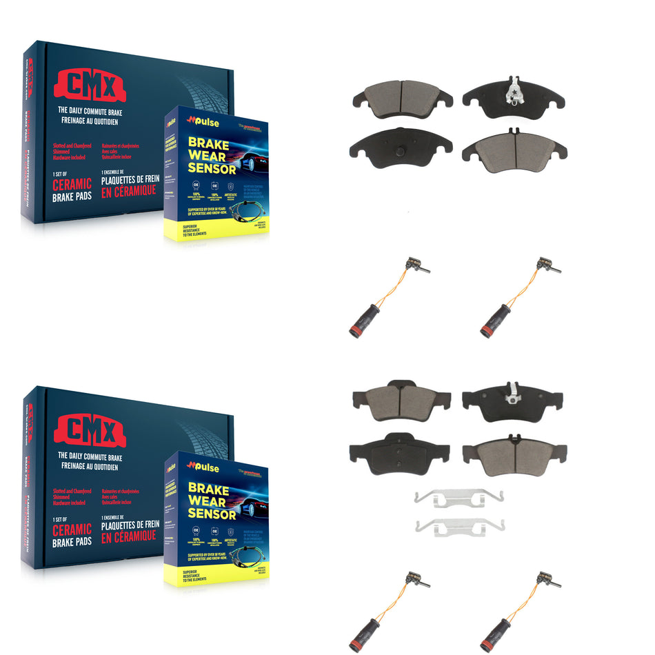Front Rear Ceramic Disc Brake Pad Wear Sensor Kit For Mercedes-Benz E350 E250 CLS400 E400 KCW-100272