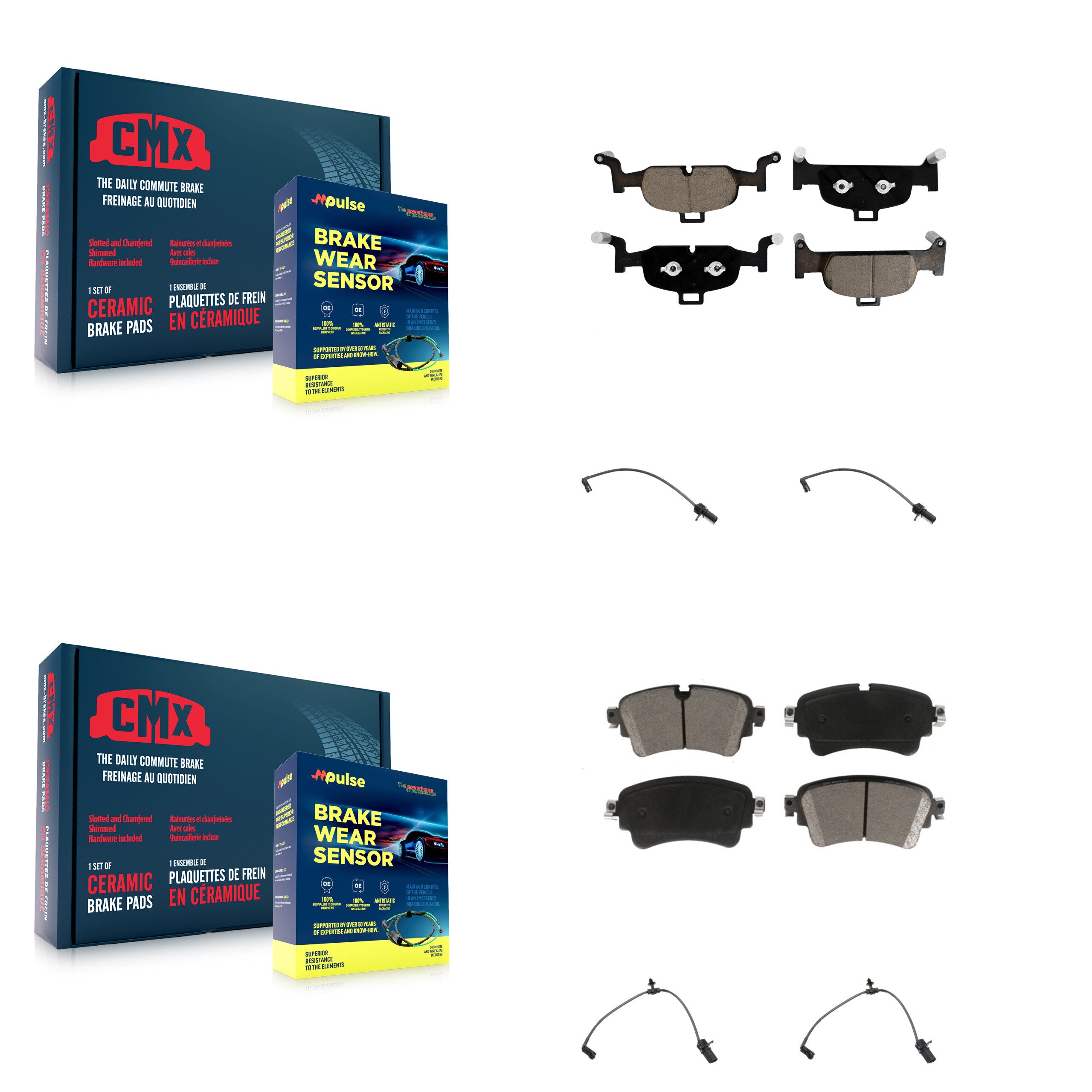 Front Rear Ceramic Brake Pad And Wear Sensor Kit For Audi A4 Quattro A5 Sportback allroad KCW-100280