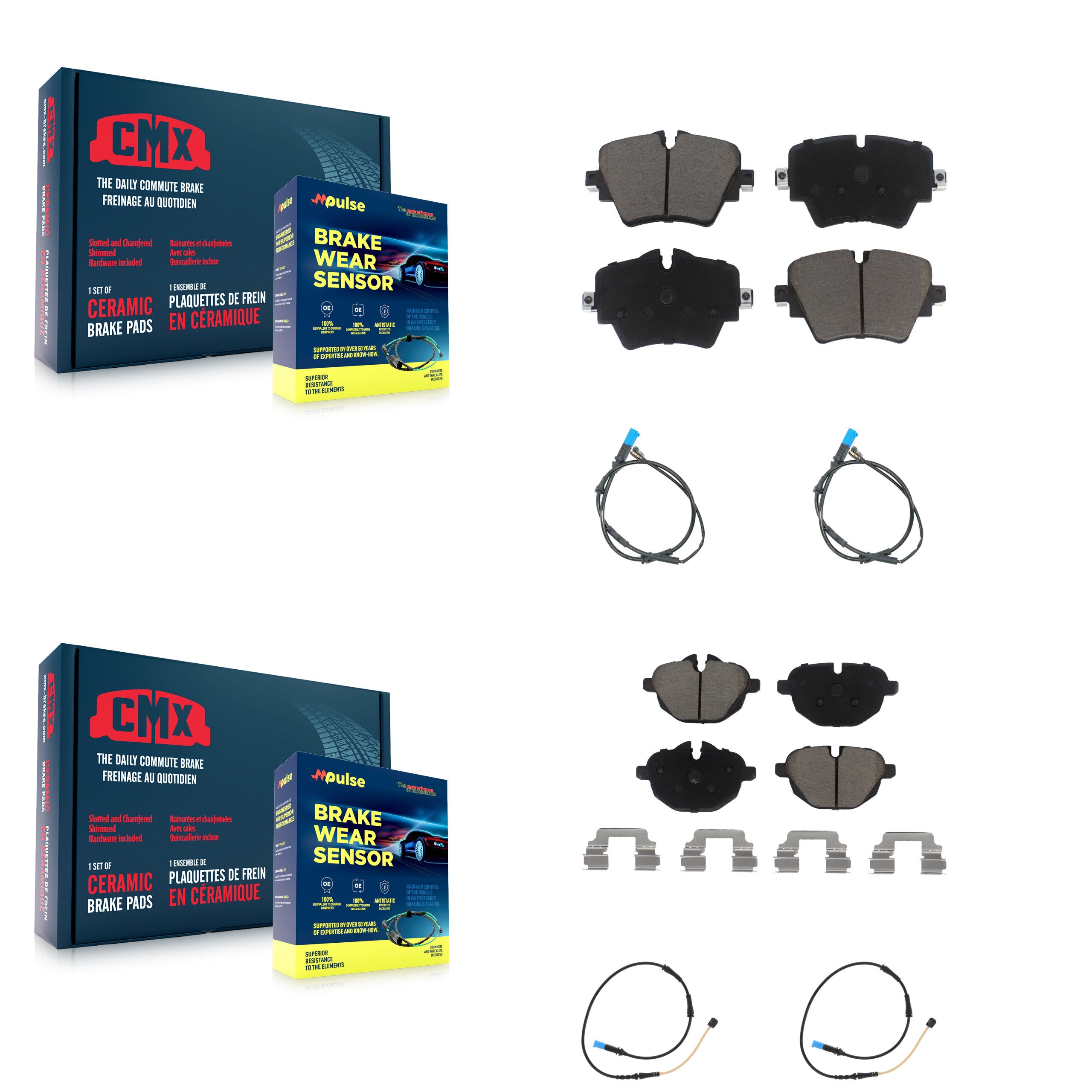 Front Rear Ceramic Disc Brake Pads And Wear Sensors Kit For BMW X4 KCW-100281