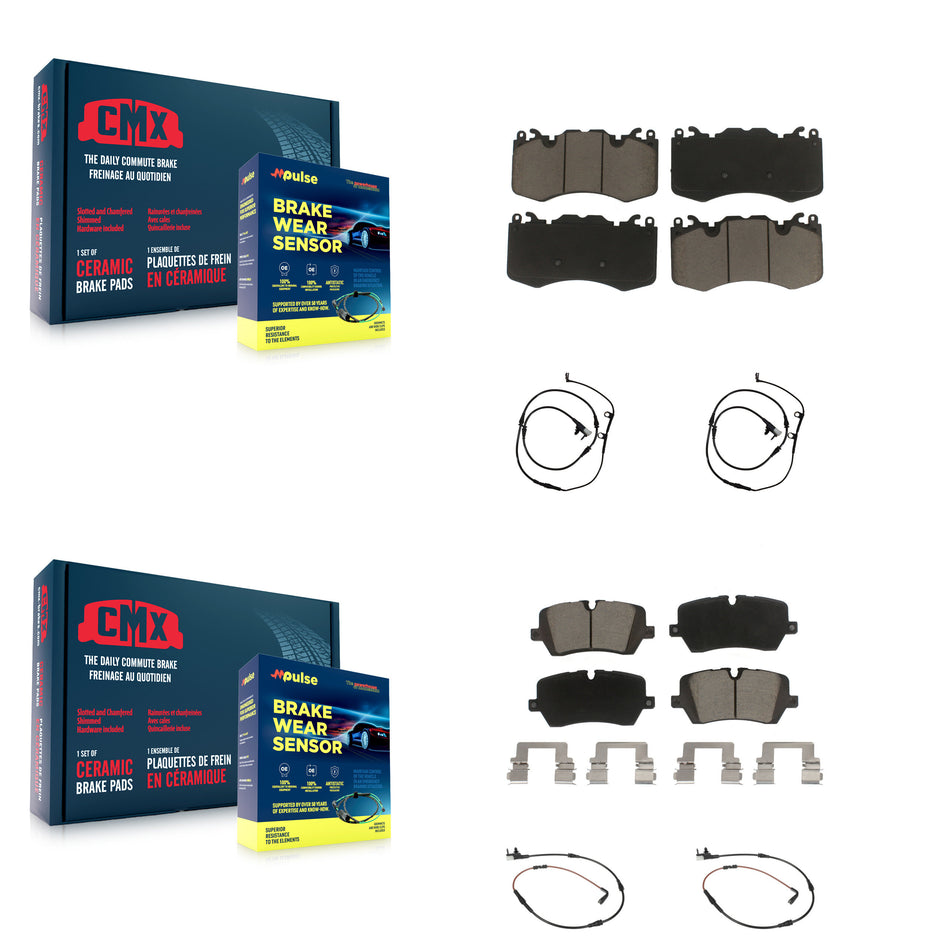 Front Rear Ceramic Disc Brake Pads And Wear Sensors Kit For Land Rover Range Sport KCW-100292