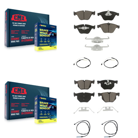 Front Rear Ceramic Disc Brake Pads And Wear Sensors Kit For BMW 335i 335is 335d KCW-100298