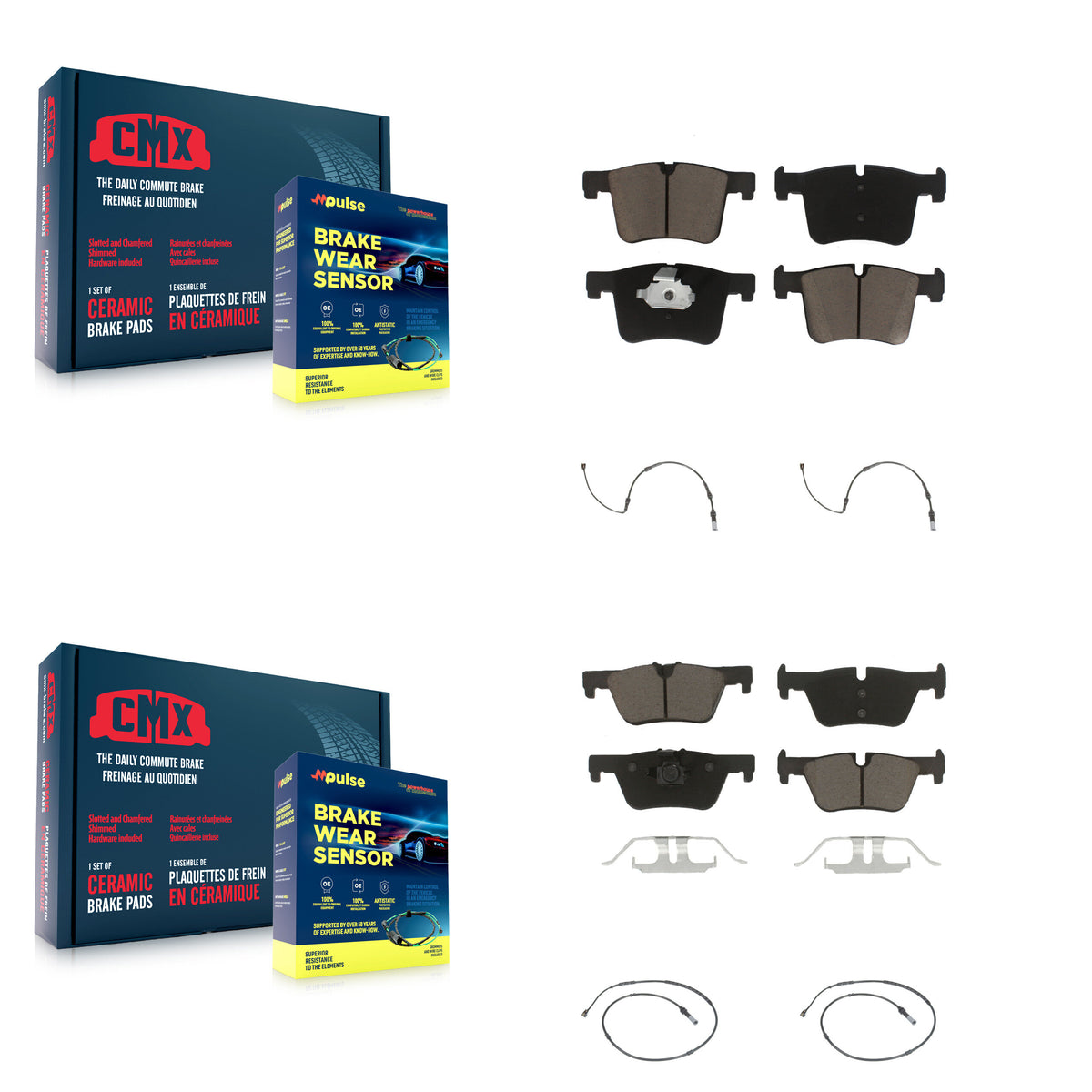 Front Rear Ceramic Disc Brake Pads And Wear Sensors Kit For BMW 320i xDrive 328d 2.0L KCW-100299