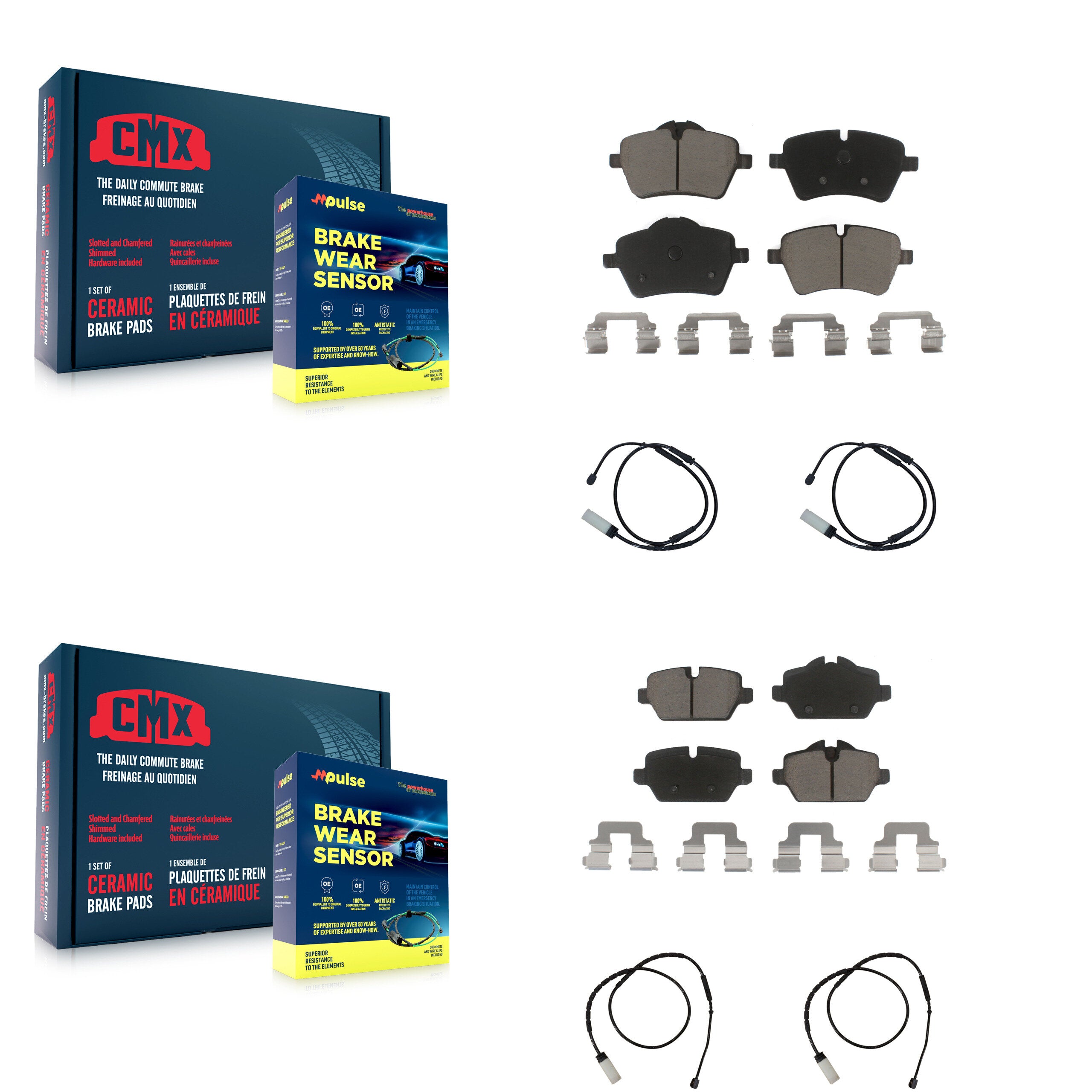 Front Rear Ceramic Disc Brake Pads And Wear Sensor Kit For Mini Cooper Countryman Paceman KCW-100303