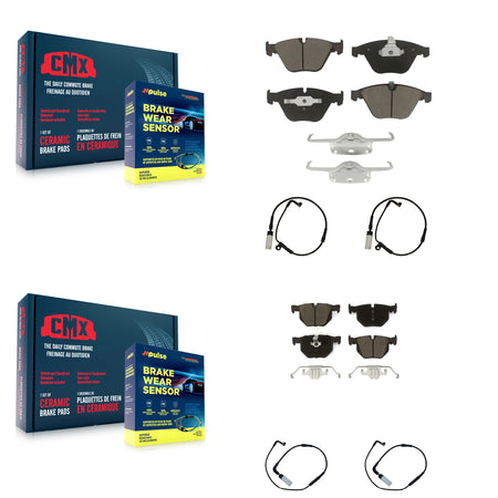 Front Rear Ceramic Disc Brake Pads And Wear Sensor Kit For BMW 530i 528i xDrive 525i 535i KCW-100318