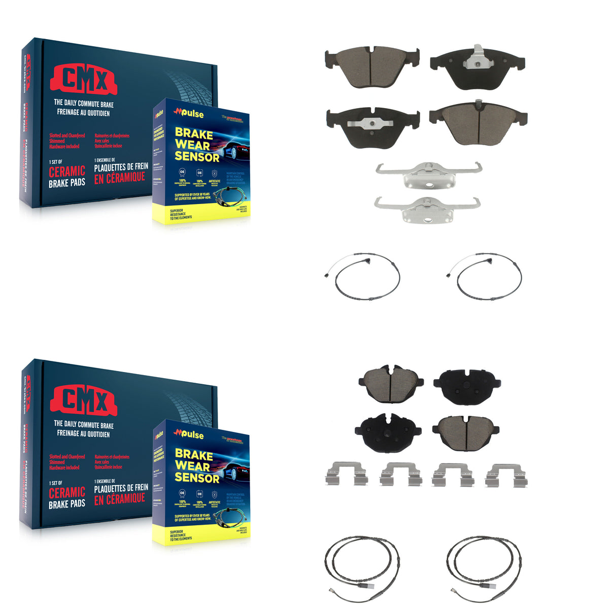 Front Rear Ceramic Disc Brake Pads And Wear Sensors Kit For BMW Z4 KCW-100322