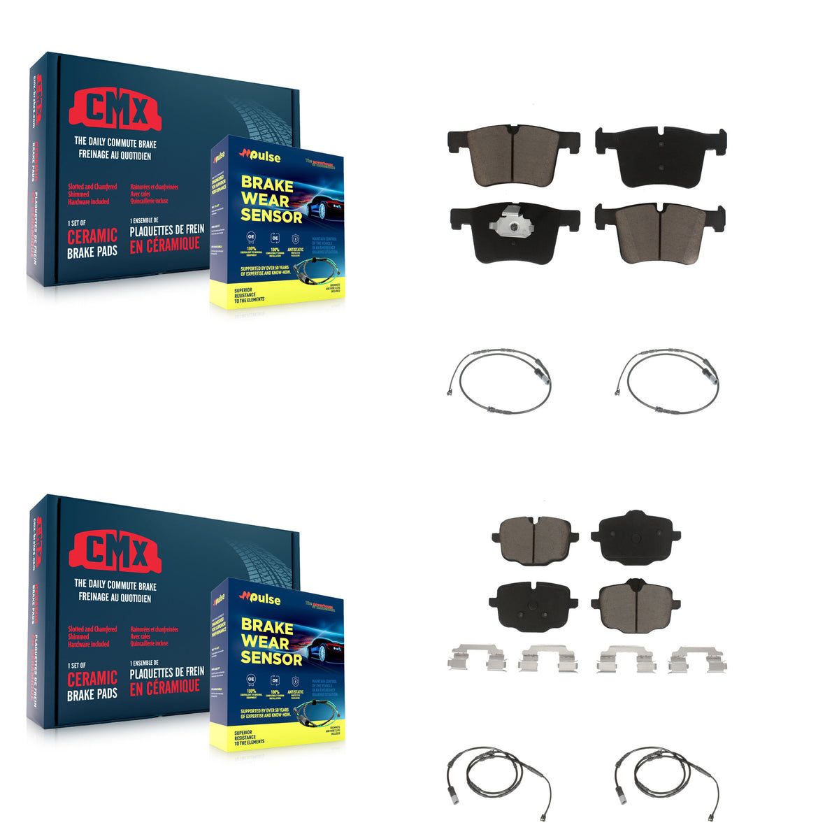 Front Rear Ceramic Disc Brake Pads And Wear Sensors Kit For 2012 BMW X3 From 10 11 KCW-100324