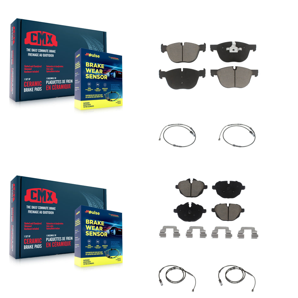 Front Rear Ceramic Disc Brake Pads And Wear Sensors Kit For 2016-2018 BMW X4 M40i KCW-100326