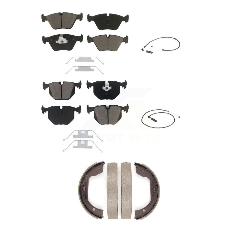Front Rear Ceramic Disc Brake Pads And Wear Sensors Kit (5Pc) For 2004-2010 BMW X3 KCW-100339