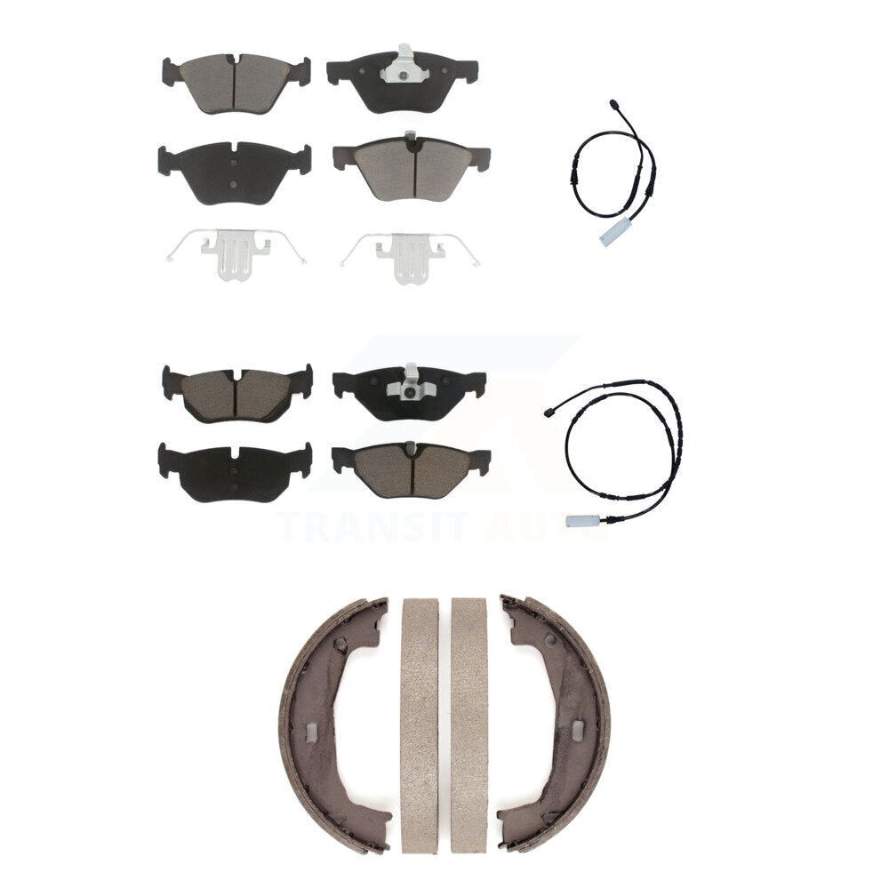 Front Rear Ceramic Disc Brake Pads And Wear Sensors Kit (5Pc) For 2013 BMW 128i 3.0L KCW-100373