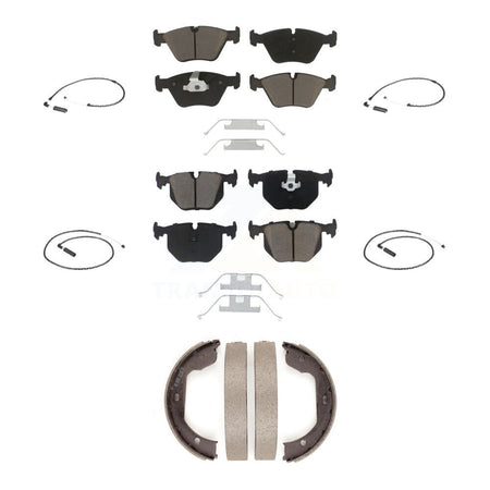Front Rear Ceramic Disc Brake Pads And Wear Sensors Kit (7Pc) For 2004-2010 BMW X3 KCW-100395