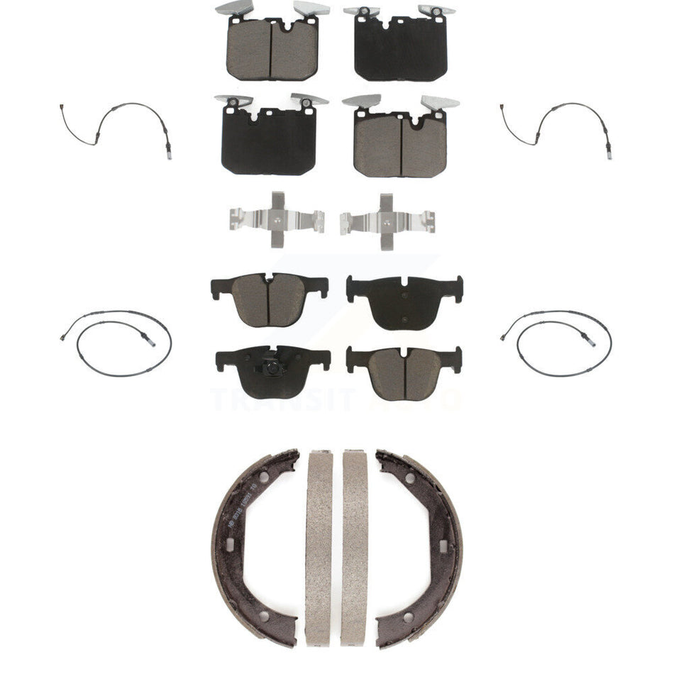 Front Rear Ceramic Brake Pads Wear Sensor Kit (7Pc) For BMW 340i xDrive 435i 440i Gran GT KCW-100407