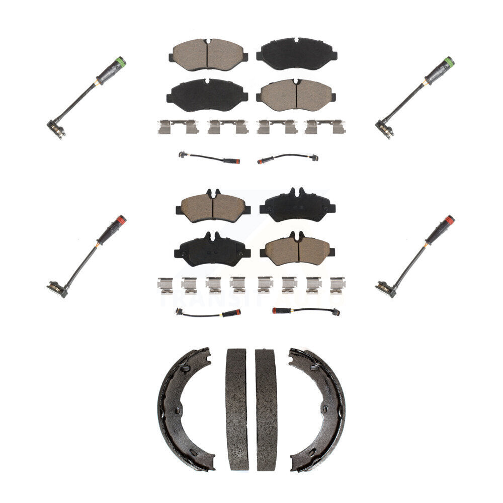 Front Rear Ceramic Brake Pads Extra Wear Sensor Kit (7Pc) For Sprinter 2500 Mercedes-Benz KCW-100419