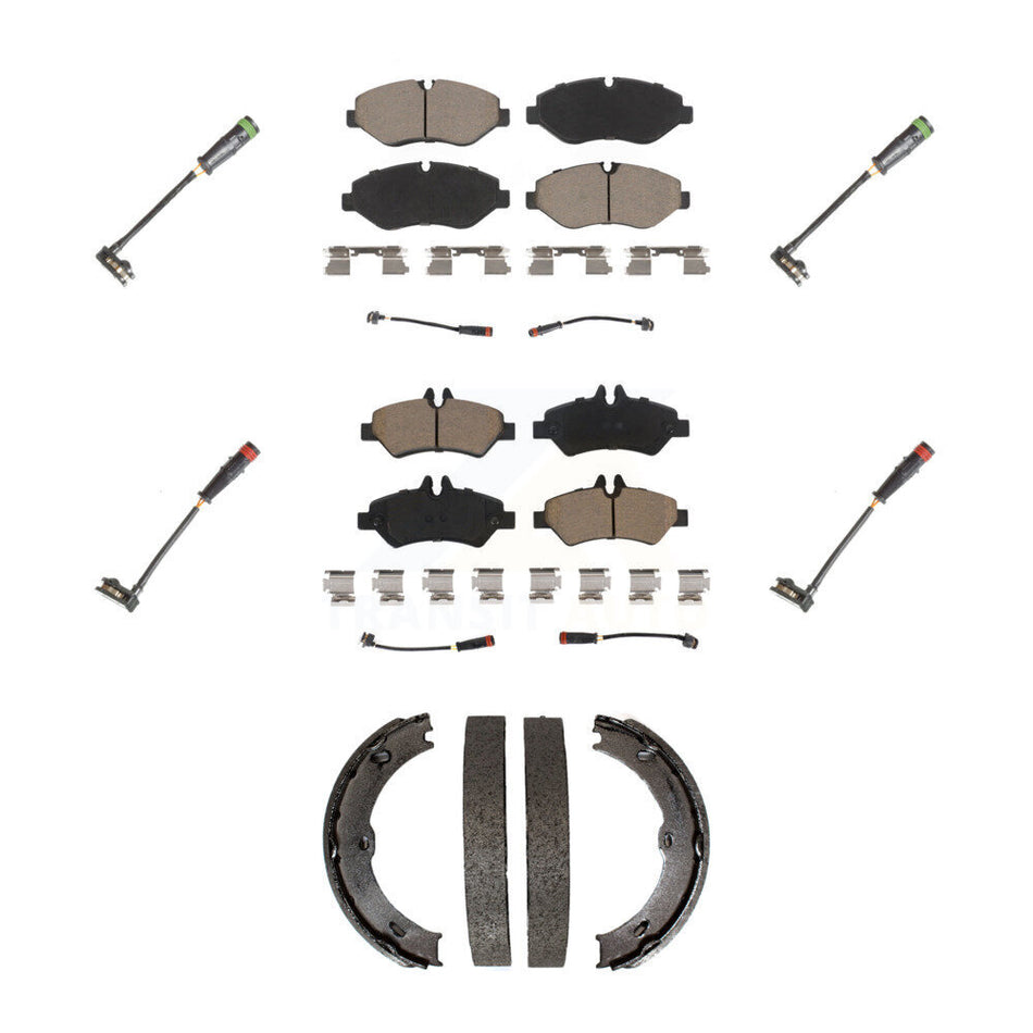 Front Rear Ceramic Brake Pads Extra Wear Sensor Kit (7Pc) For Sprinter 2500 Mercedes-Benz KCW-100419