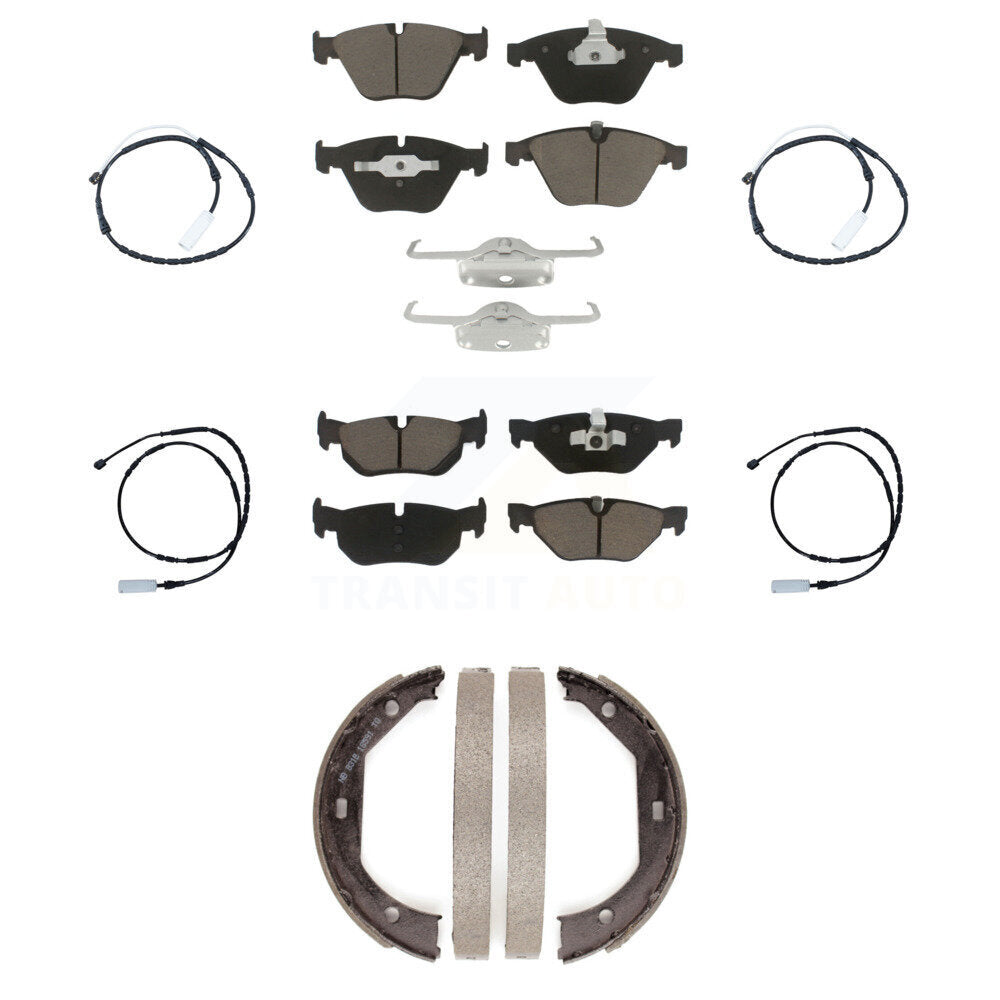 Front Rear Ceramic Disc Brake Pads And Wear Sensors Kit (7Pc) For BMW 328i xDrive KCW-100425
