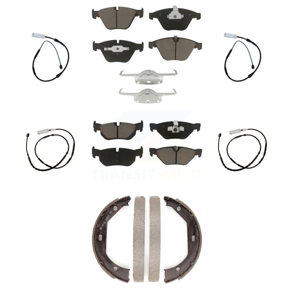 Front Rear Ceramic Disc Brake Pads And Wear Sensors Kit (7Pc) For BMW X1 KCW-100427