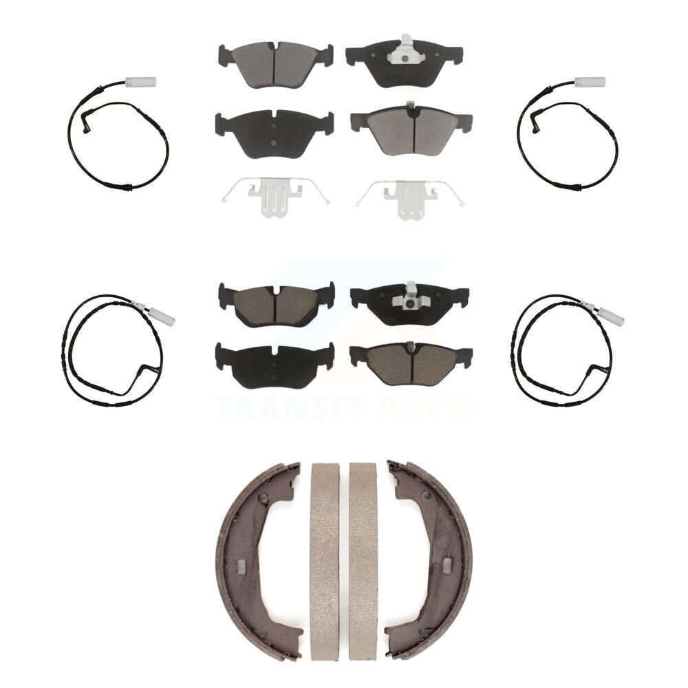 Front Rear Ceramic Disc Brake Pads And Wear Sensors Kit (7Pc) For BMW 128i 328i 323i 325i KCW-100430