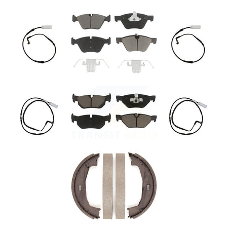Front Rear Ceramic Disc Brake Pads And Wear Sensors Kit (7Pc) For BMW 128i 328i 323i 325i KCW-100430