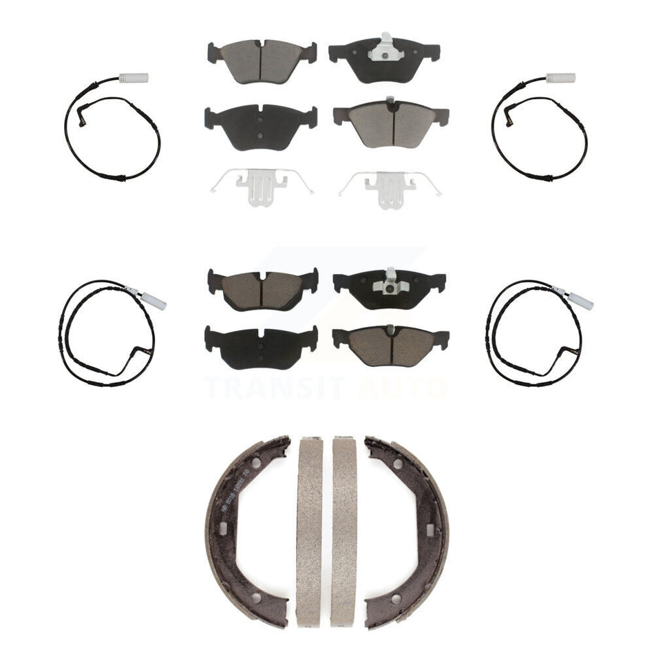 Front Rear Ceramic Disc Brake Pad Wear Sensor Kit (7Pc) For 2007 BMW 328i Wagon with 3.0L KCW-100434