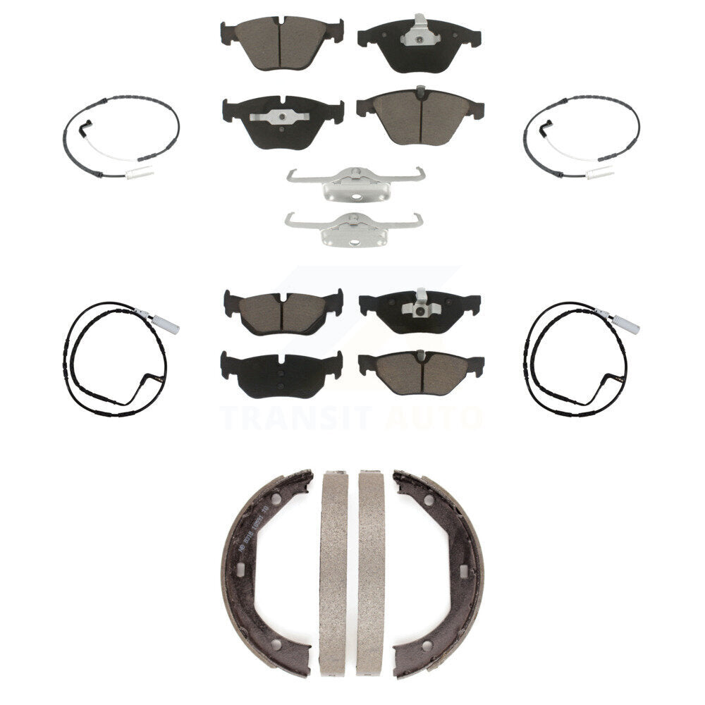 Front Rear Ceramic Disc Brake Pads And Wear Sensors Kit (7Pc) For BMW 328i xDrive KCW-100435