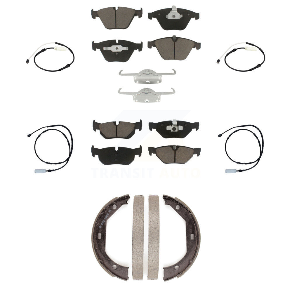 Front Rear Ceramic Disc Brake Pads And Wear Sensors Kit (7Pc) For BMW 328i xDrive KCW-100436