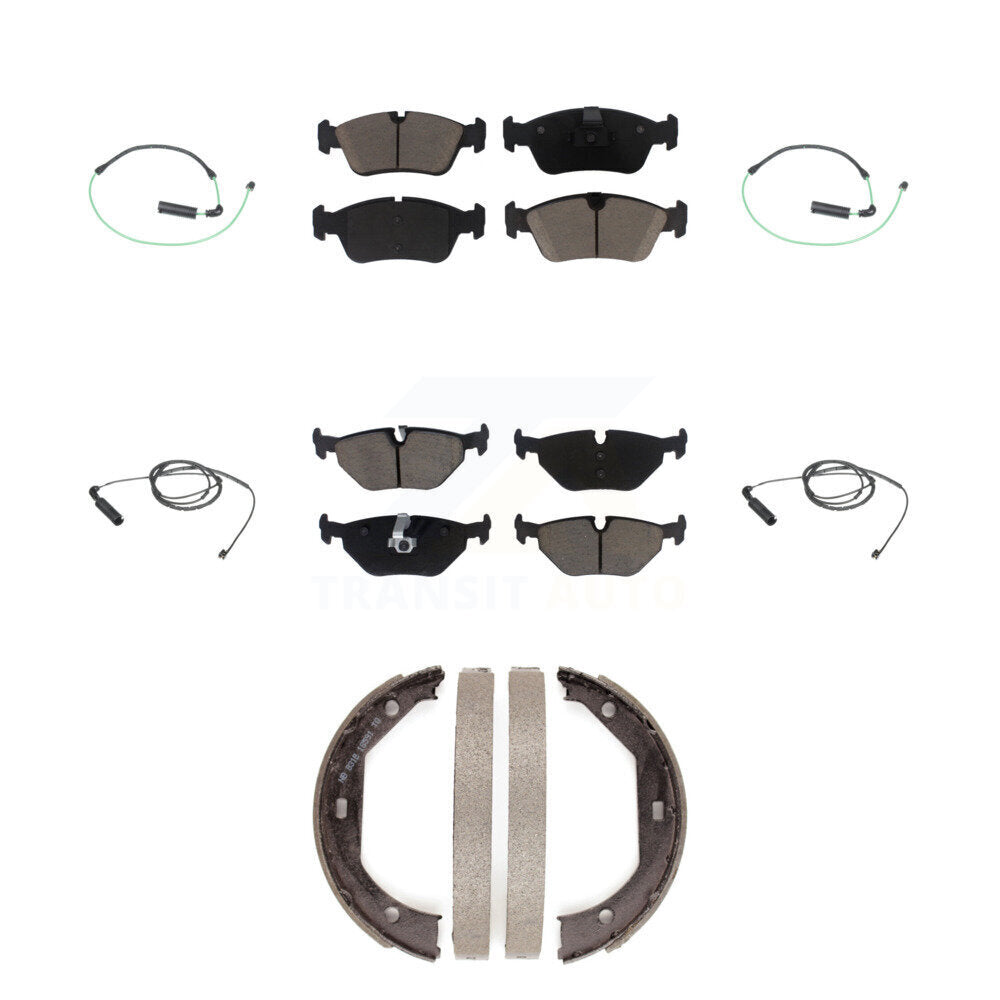 Front Rear Ceramic Disc Brake Pads And Wear Sensor Kit (7Pc) For 2001-2005 BMW 325xi 2.5L KCW-100437