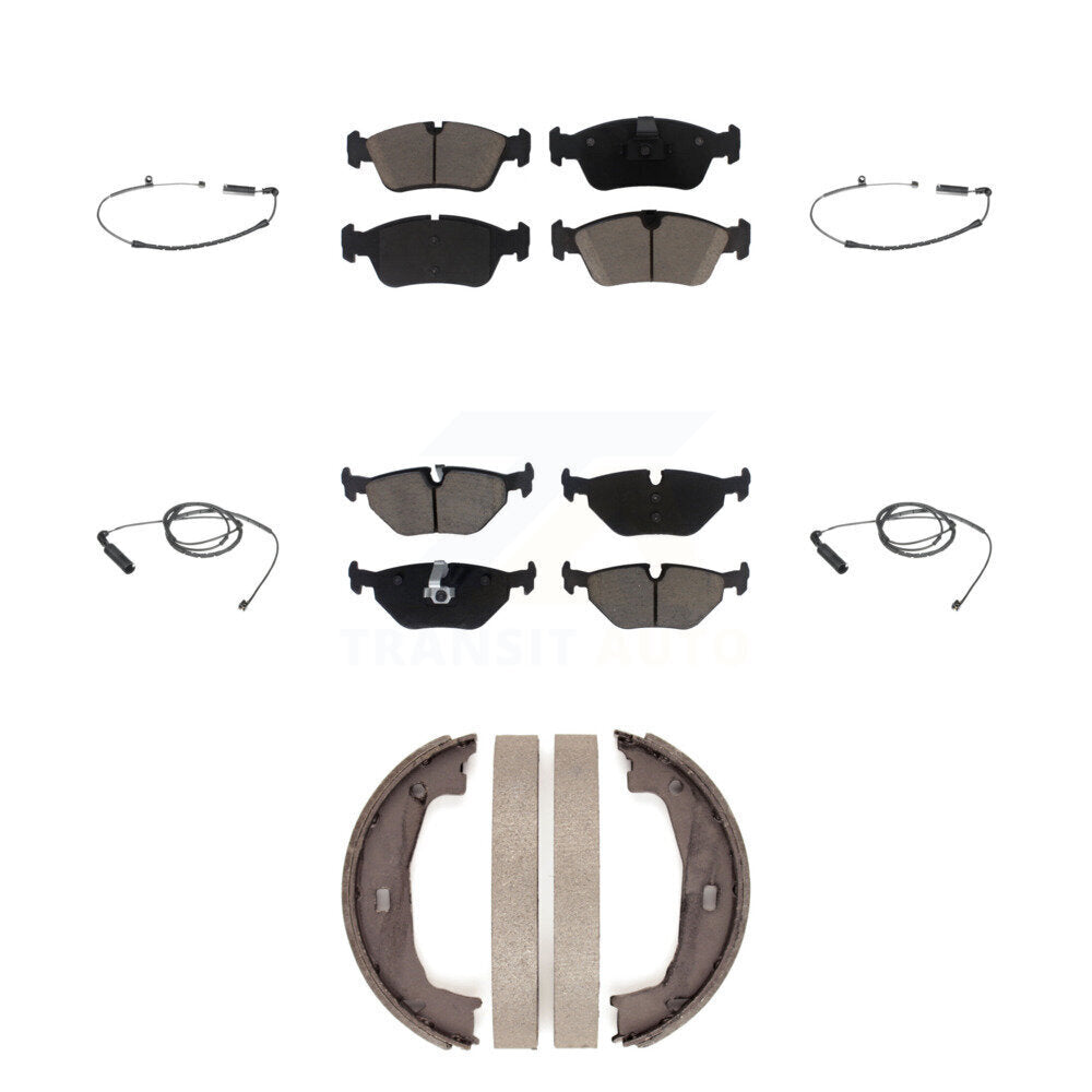 Front Rear Ceramic Brake Pad And Wear Sensor Kit (7Pc) For BMW 325Ci 325i 320i 328i 323Ci KCW-100438