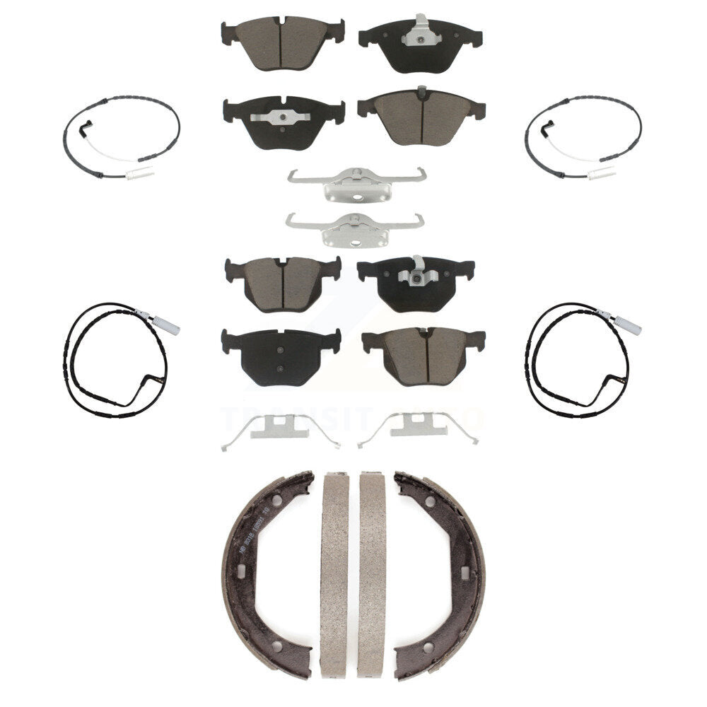 Front Rear Ceramic Brake Pad And Wear Sensor Kit (7Pc) For 2009-2010 BMW 335i xDrive 3.0L KCW-100445