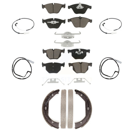 Front Rear Ceramic Brake Pad And Wear Sensor Kit (7Pc) For 2009-2010 BMW 335i xDrive 3.0L KCW-100445