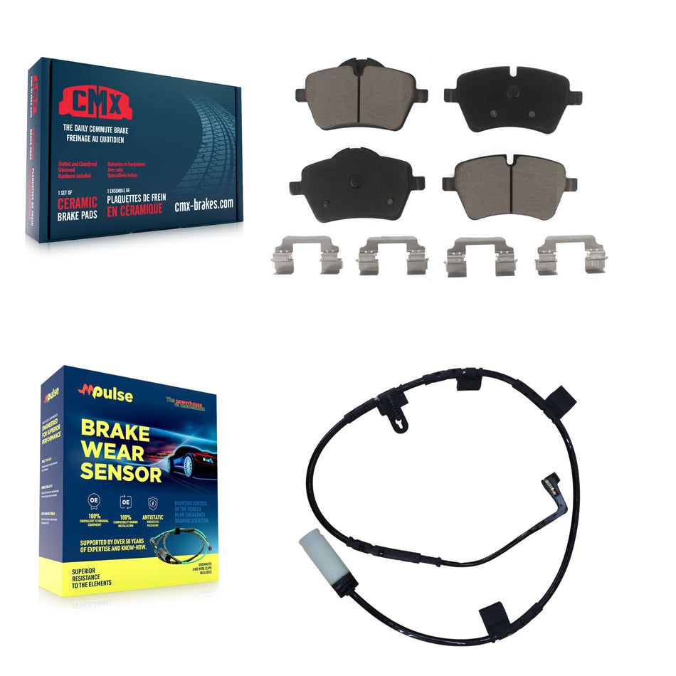 Front Ceramic Brake Pad & Wear Sensor Kit For Mini Cooper With 294mm Diameter Rotor KCW-100460