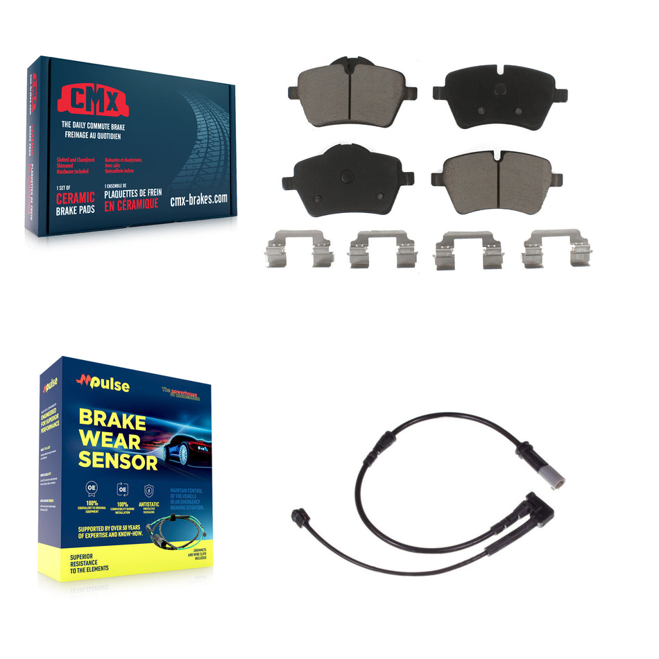 Front Ceramic Disc Brake Pads And Wear Sensors Kit For Mini Cooper KCW-100464