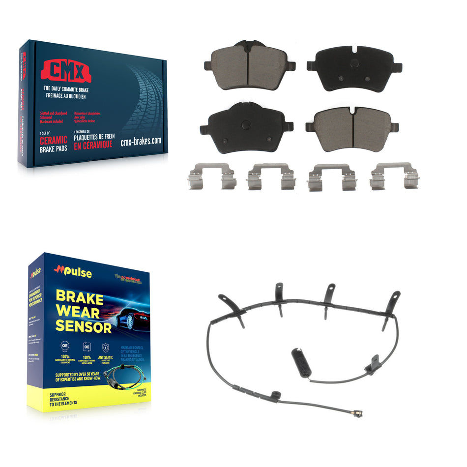 Front Ceramic Brake Pad & Wear Sensor Kit For Mini Cooper With 294mm Diameter Rotor KCW-100467