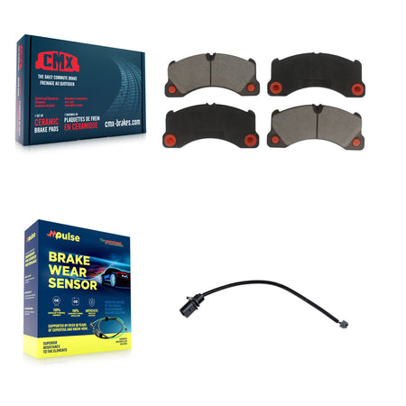 Front Ceramic Disc Brake Pads And Wear Sensors Kit For 2017 Porsche Macan 2.0L KCW-100478