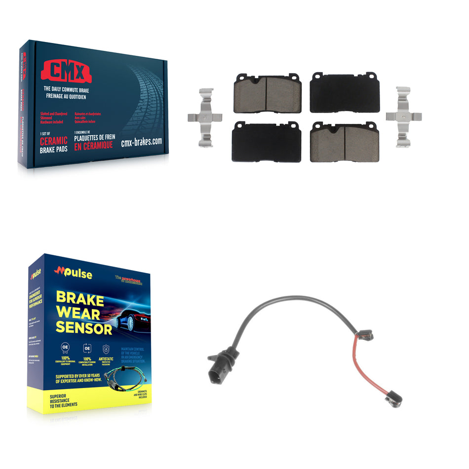 Front Ceramic Disc Brake Pads And Wear Sensors Kit For Audi Q5 KCW-100481