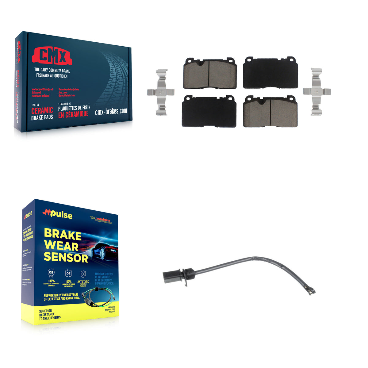 Front Ceramic Disc Brake Pads And Wear Sensors Kit For Audi Q5 KCW-100483