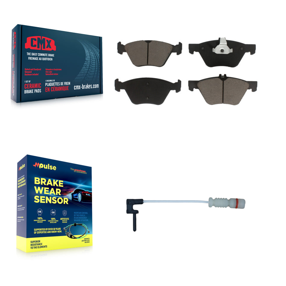 Front Ceramic Brake Pads Wear Sensor Kit For Mercedes-Benz E320 CLK320 CLK430 SLK320 E430 KCW-100484