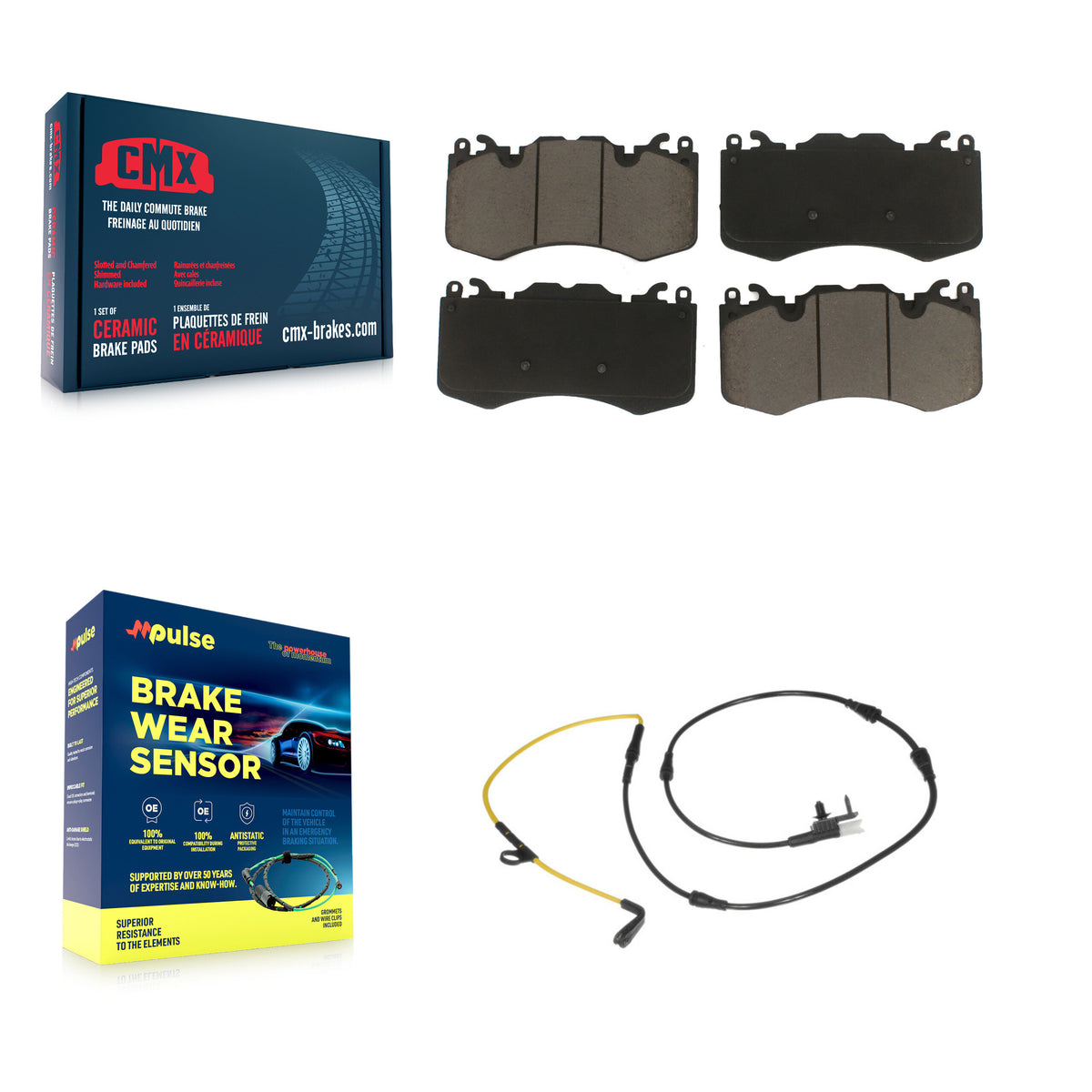 Front Ceramic Brake Pad & Wear Sensor Kit For Land Rover Range Sport without Brembo KCW-100497