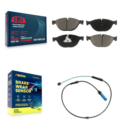 Front Ceramic Brake Pad And Wear Sensor Kit For BMW 750Li 750i 4.4L with Disc rear brakes KCW-100510