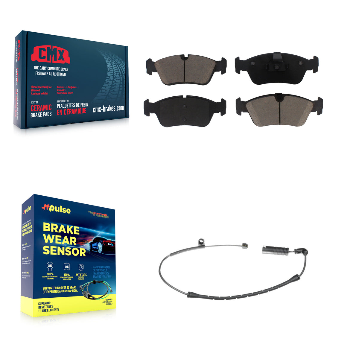 Front Ceramic Brake Pads Wear Sensor Kit For BMW Z4 325i 325Ci 320i 323i 328i 323Ci 328Ci KCW-100514