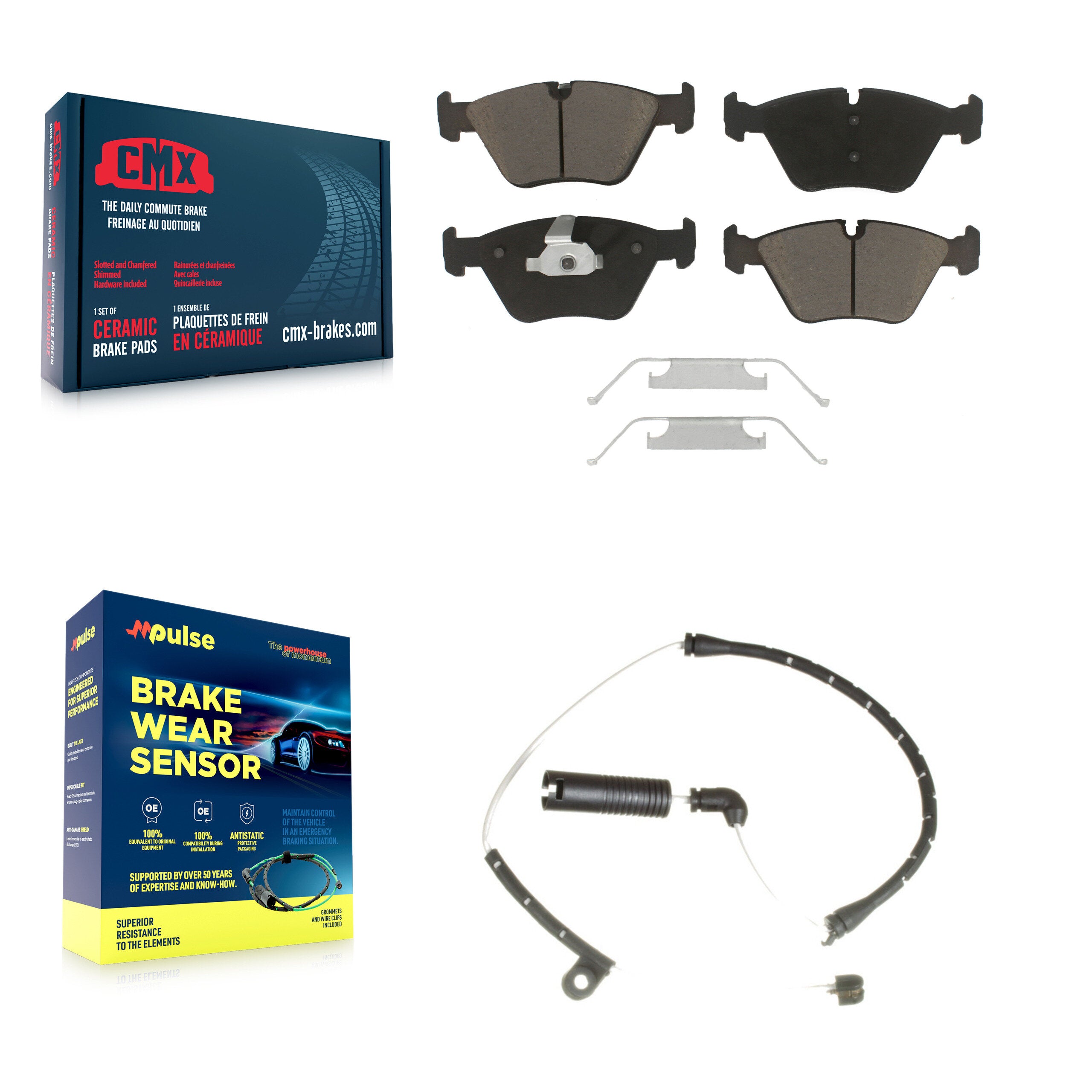 Front Ceramic Disc Brake Pads And Wear Sensors Kit For BMW Z4 KCW-100515