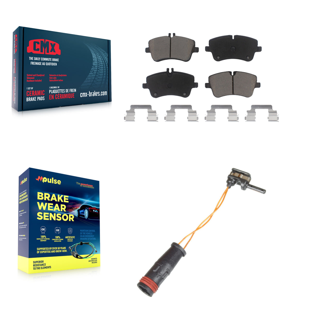 Front Ceramic Brake Pad Wear Sensor Kit For Mercedes-Benz C240 C230 C280 C320 SLK280 C350 KCW-100516