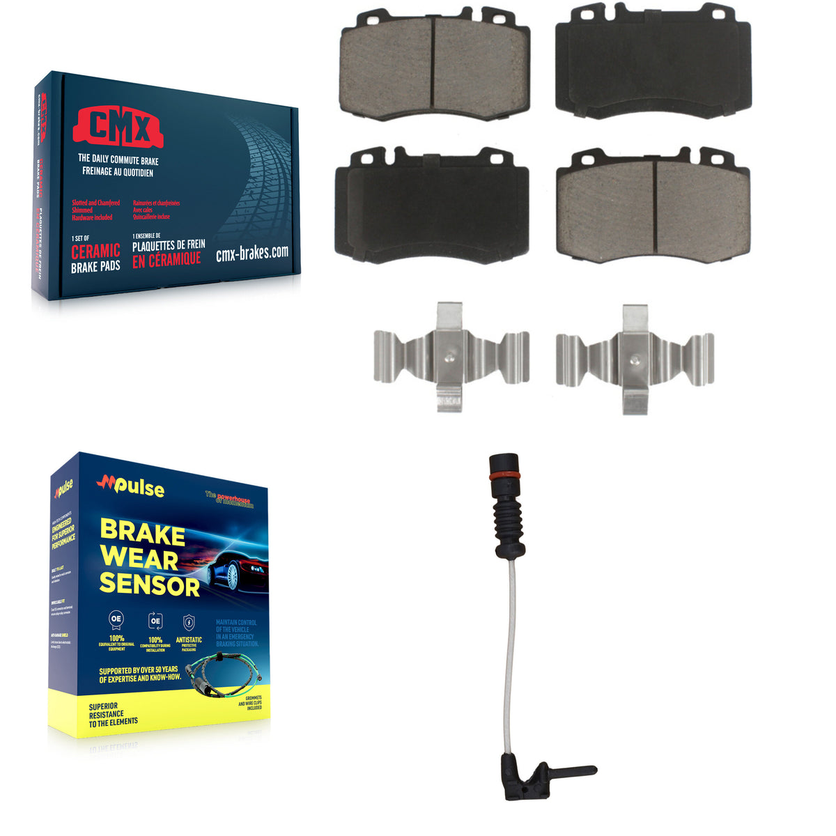 Front Ceramic Disc Brake Pad And Wear Sensor Kit For Mercedes-Benz SL500 SL600 S600 CL500 KCW-100517