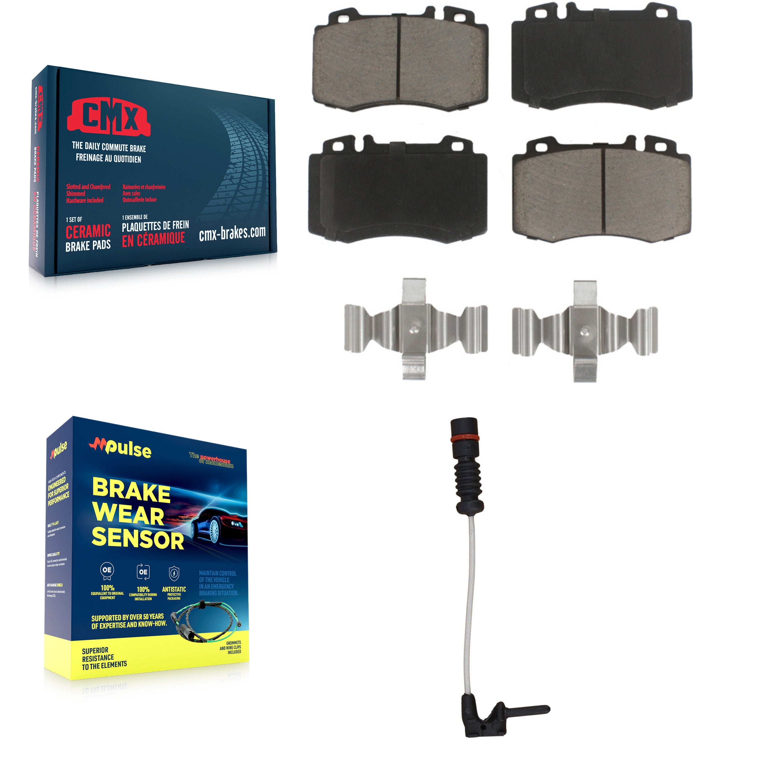 Front Ceramic Disc Brake Pad And Wear Sensor Kit For Mercedes-Benz SL500 SL600 S600 CL500 KCW-100517
