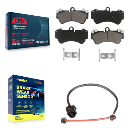 Front Ceramic Disc Brake Pads And Wear Sensors Kit For Porsche Cayenne KCW-100525