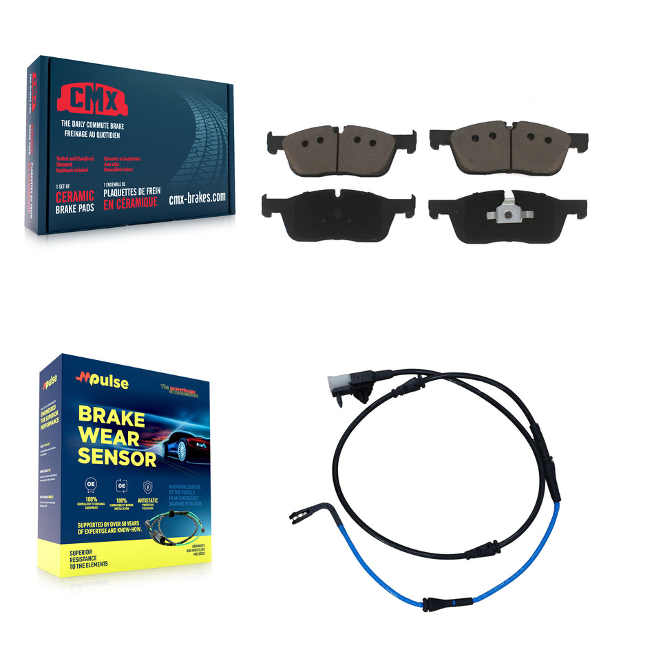 Front Ceramic Disc Brake Pads And Wear Sensors Kit For Jaguar XE XF KCW-100531