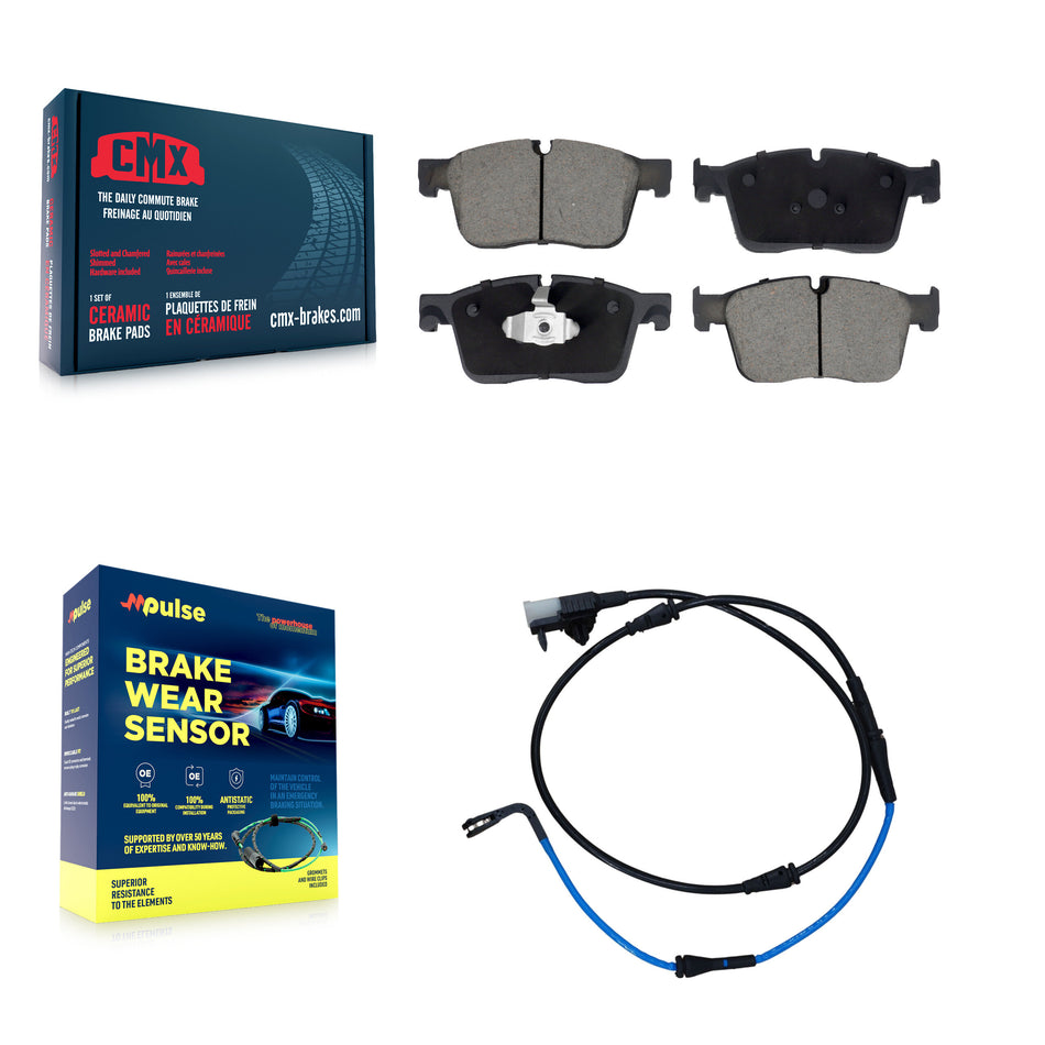 Front Ceramic Disc Brake Pads And Wear Sensors Kit For Jaguar XE XF KCW-100532