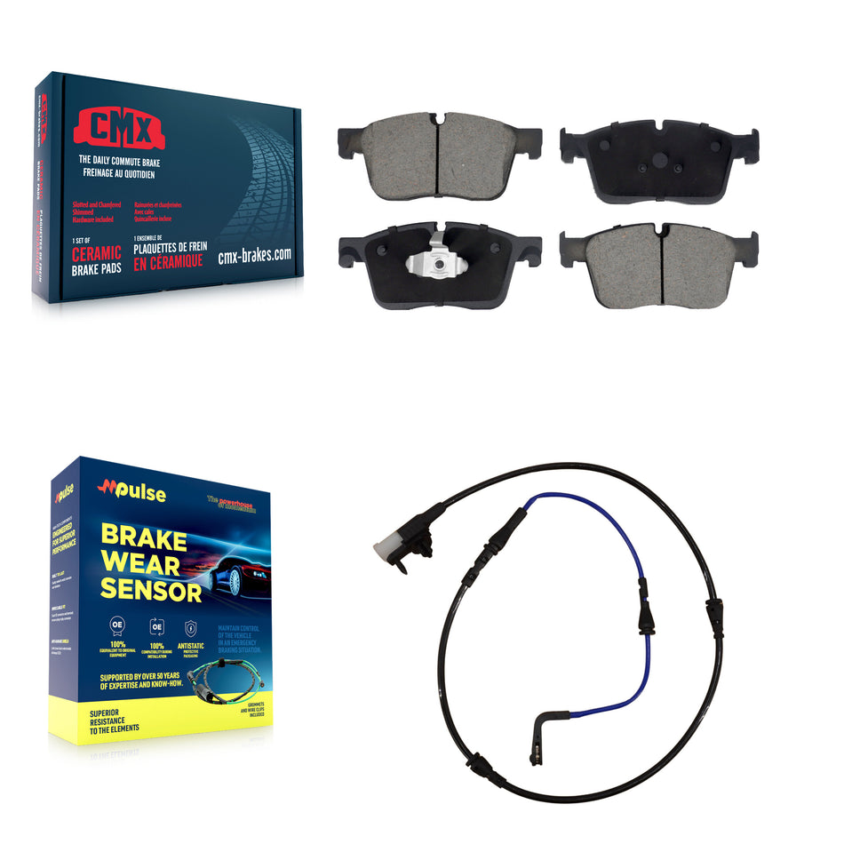 Front Ceramic Disc Brake Pads And Wear Sensors Kit For Jaguar XE XF KCW-100535