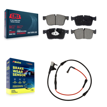 Front Ceramic Disc Brake Pads And Wear Sensors Kit For Jaguar XE KCW-100536