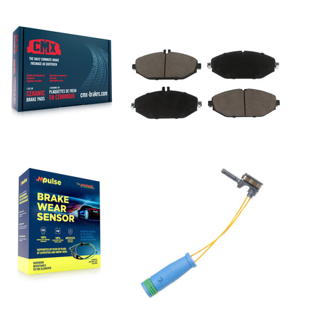 Front Ceramic Disc Brake Pad Wear Sensor Kit For Mercedes-Benz C300 Without Sport Package KCW-100537